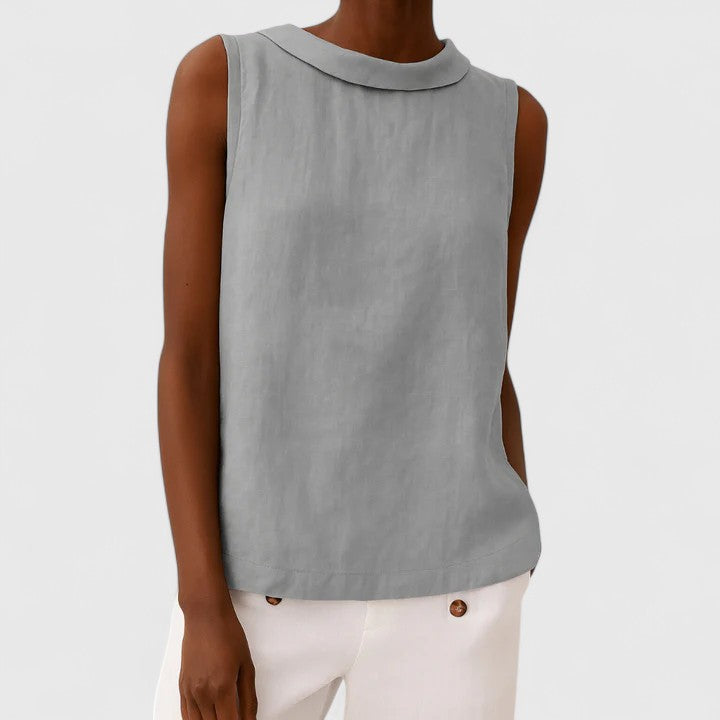 Women’s Elegant Roll Collar Summer Top