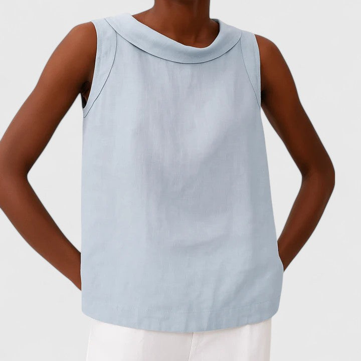 Women’s Elegant Roll Collar Summer Top