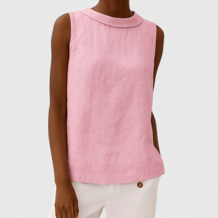 Women’s Elegant Roll Collar Summer Top