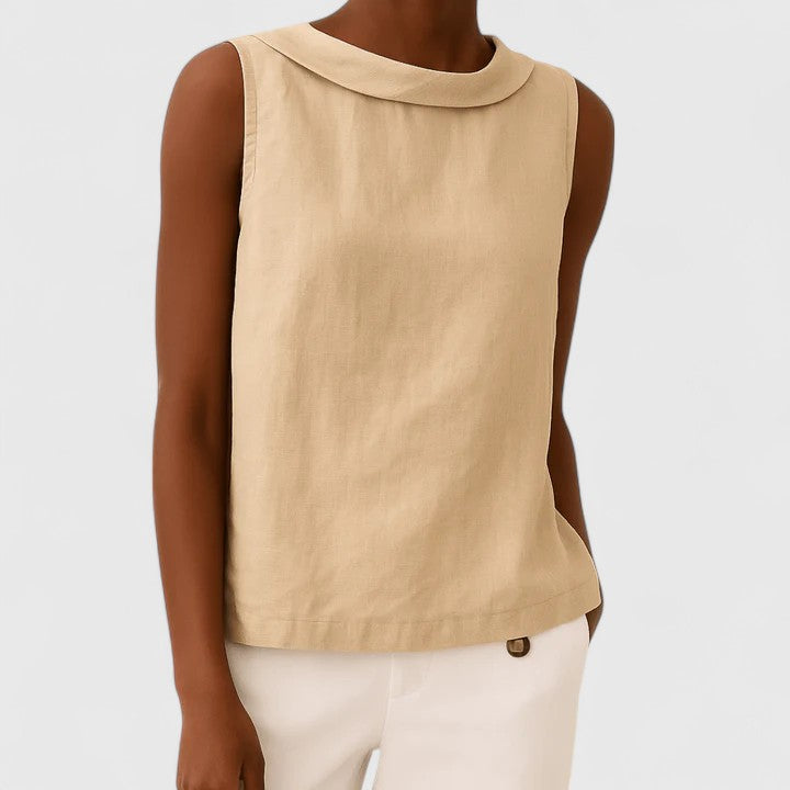 Women’s Elegant Roll Collar Summer Top