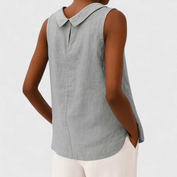 Women’s Elegant Roll Collar Summer Top