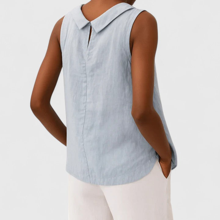 Women’s Elegant Roll Collar Summer Top