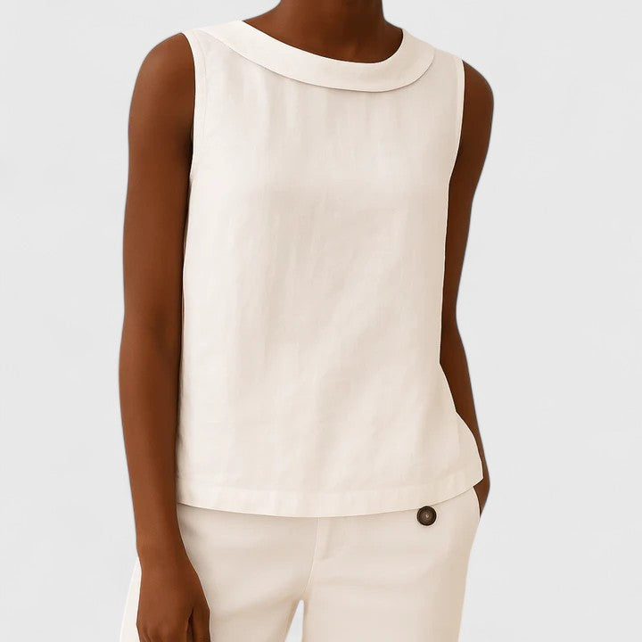 Women’s Elegant Roll Collar Summer Top