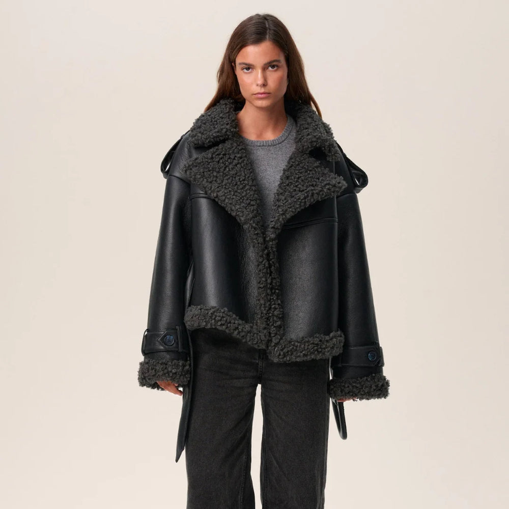 Aurora | Women's Belted Shearling Winter Coat