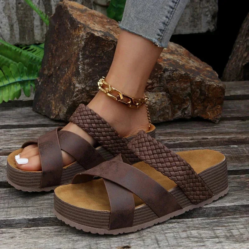Women’s Orthopedic Cross Strap Platform Sandals