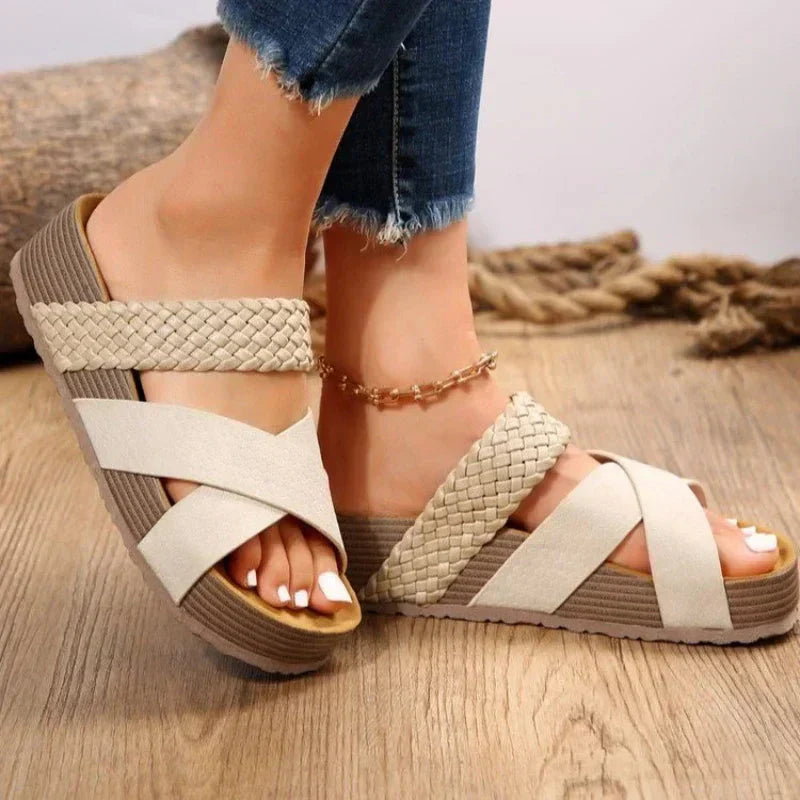 Women’s Orthopedic Cross Strap Platform Sandals
