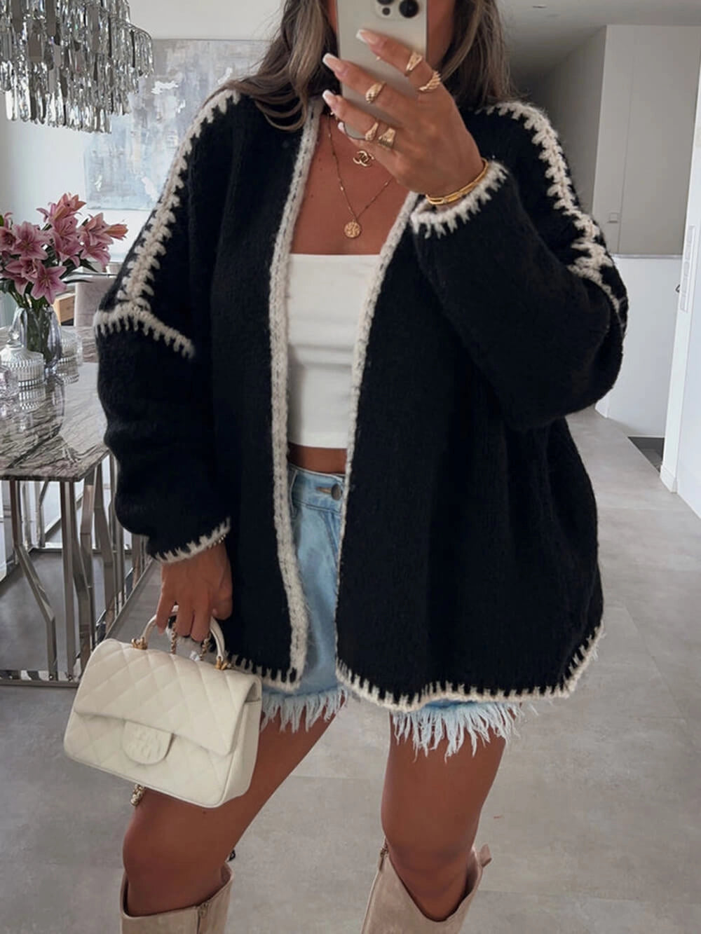Ava | Women's Oversized Open Front Cardigan Sweater