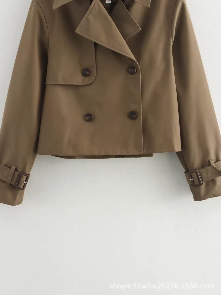Avery | Women's Short Buckled-Cuff Trench Coat
