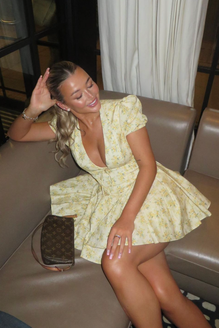 Women’s Floral A-Line Puff Sleeve Mini Dress