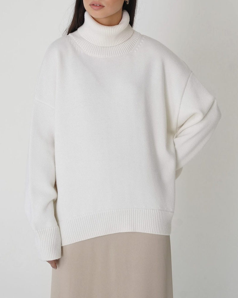 Claudia | Women's Oversized High-Neck Knit Sweater