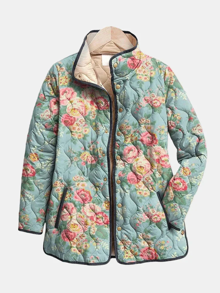 Daisy | Women's Contrast Floral Print Quilted Jacket