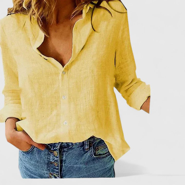 Women’s Elegant Blouse with V-Neckline