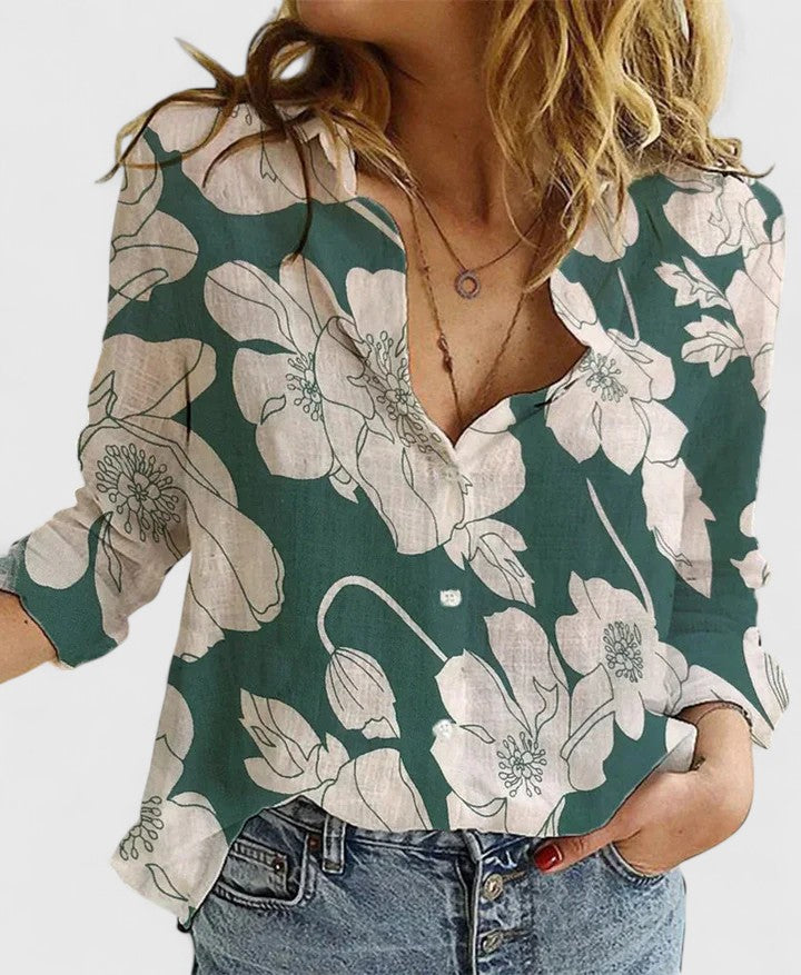 Women’s Elegant Blouse with V-Neckline