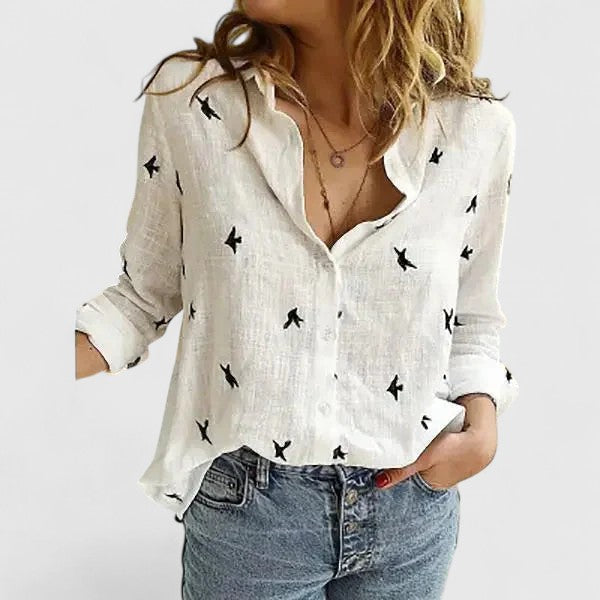 Women’s Elegant Blouse with V-Neckline