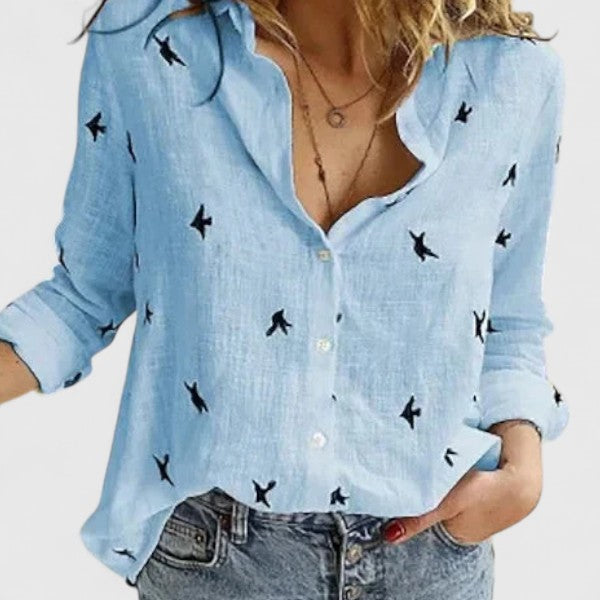 Women’s Elegant Blouse with V-Neckline