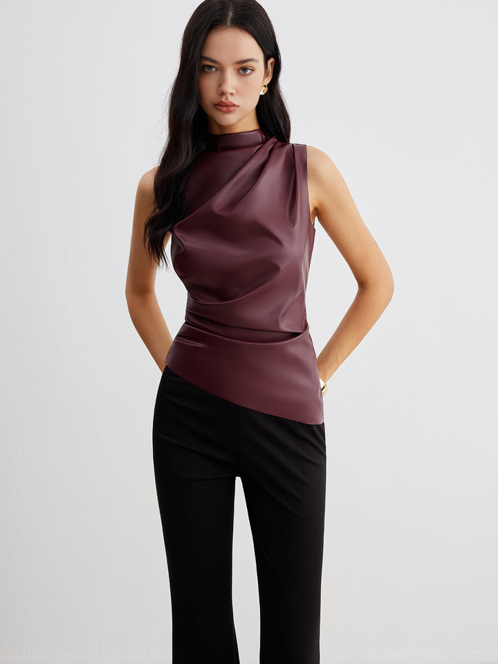 Women’s Chic Sleeveless High Neck Top