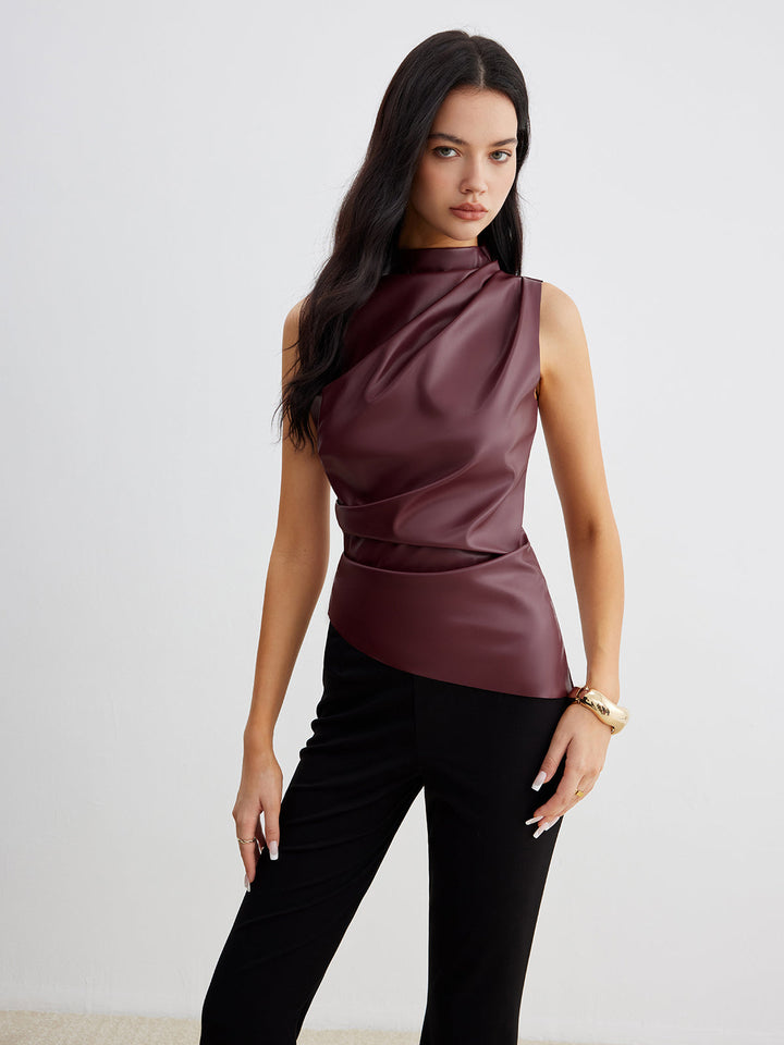 Women’s Chic Sleeveless High Neck Top