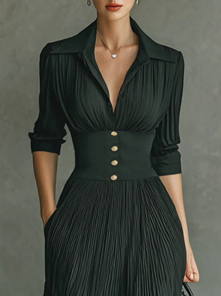 Women’s Elegant Pleated Wedding Guest Maxi Dress