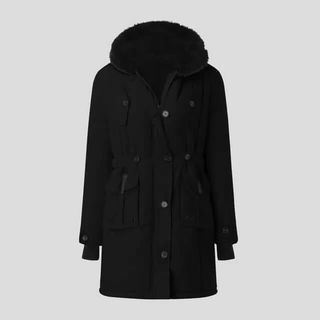 Grace | Women's Fluffy Fur-Hood Belted Winter Parka