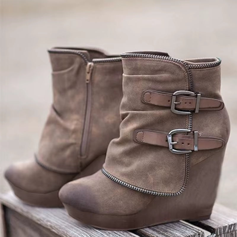 Harlow | Women's Chunky Cozy Vintage Ankle Boots