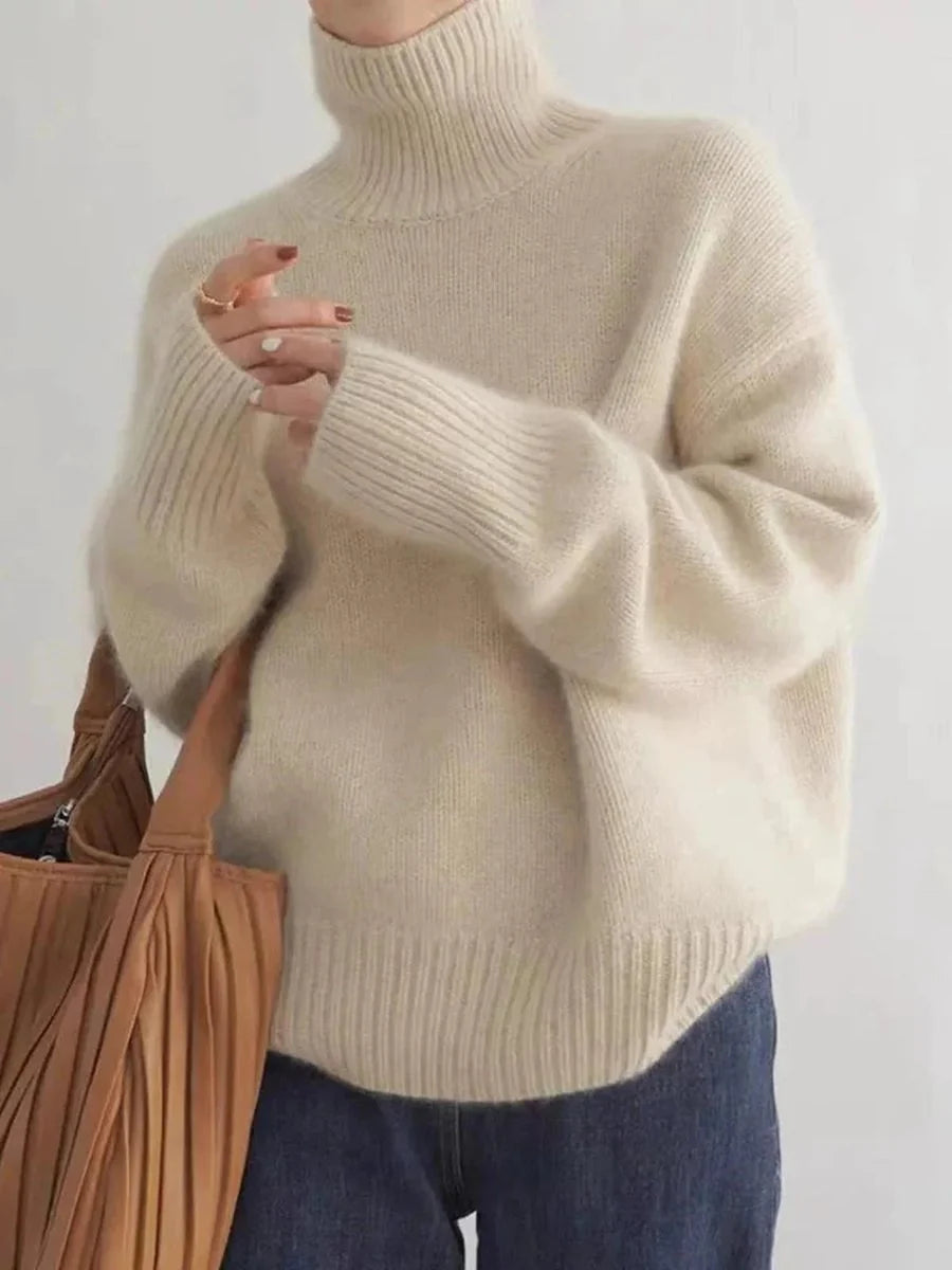 Hazel | Women's Oversized Roll Neck Knit Sweater