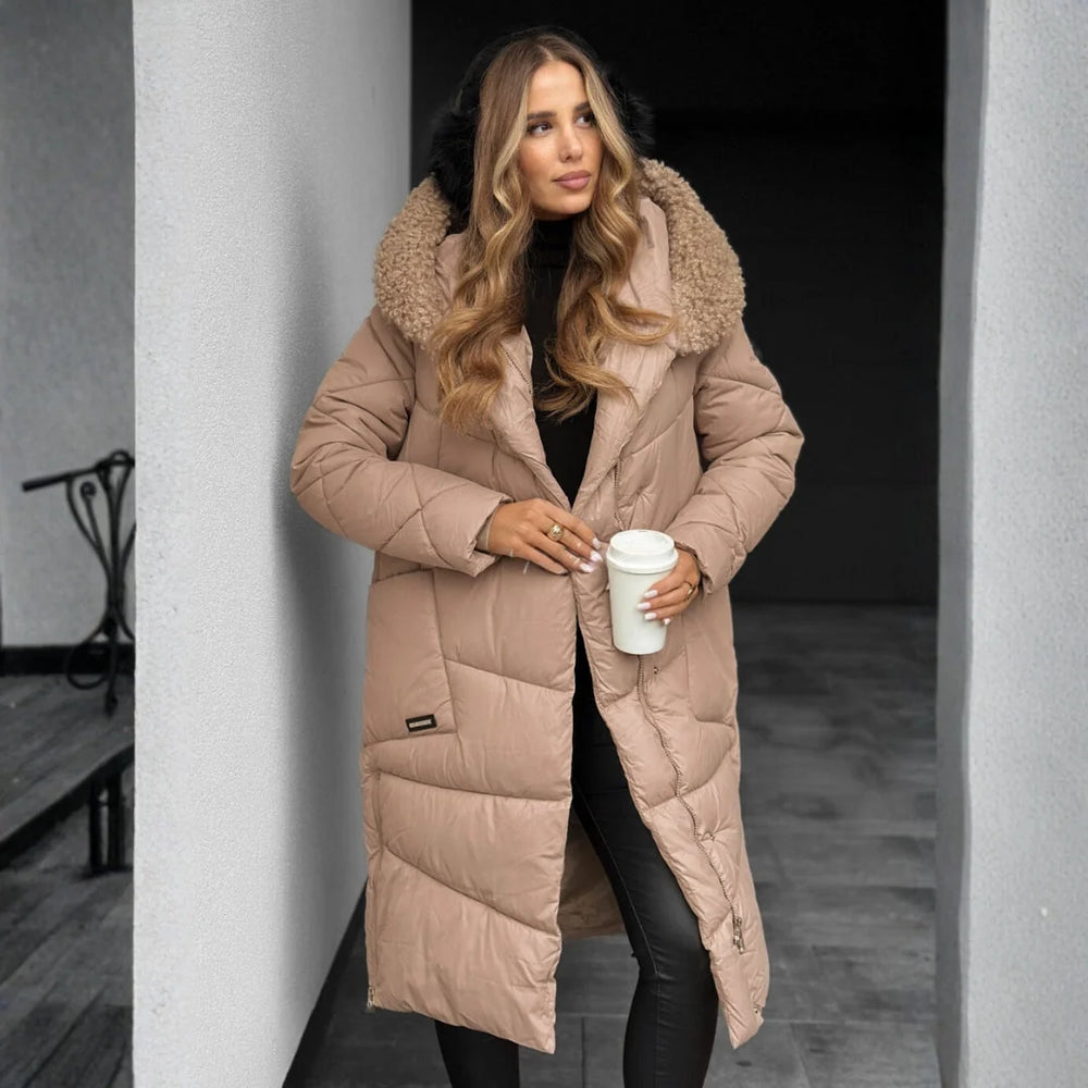 Hazel | Women's Quilted Hooded Long Winter Coat