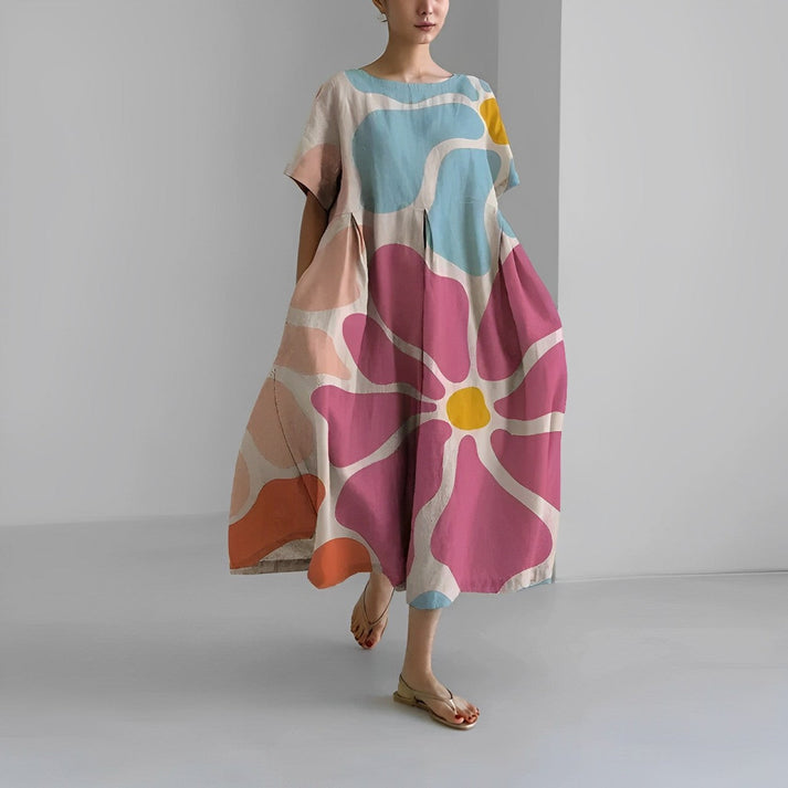 Women’s Relaxed Fit Floral Print Midi Dress