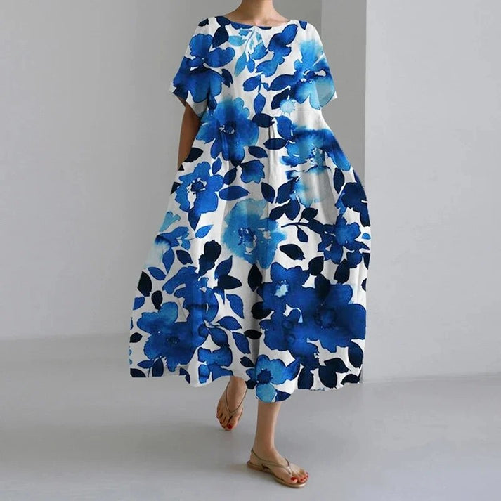 Women’s Relaxed Fit Floral Print Midi Dress