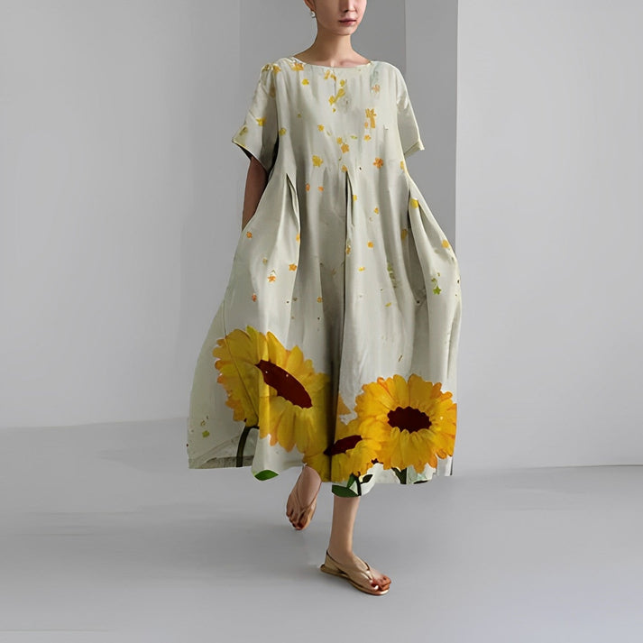 Women’s Relaxed Fit Floral Print Midi Dress