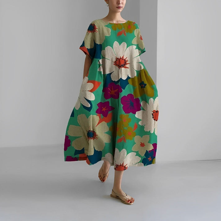 Women’s Relaxed Fit Floral Print Midi Dress