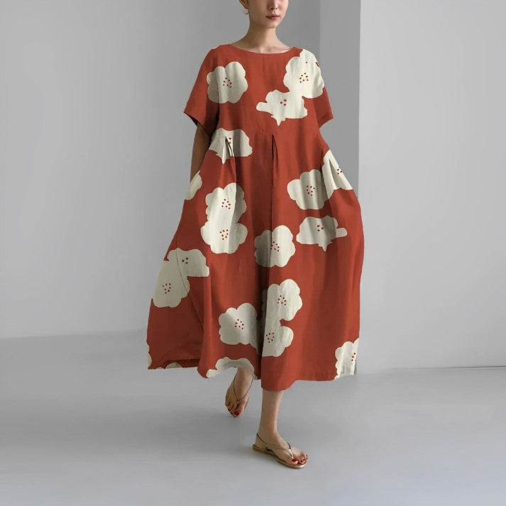 Women’s Relaxed Fit Floral Print Midi Dress