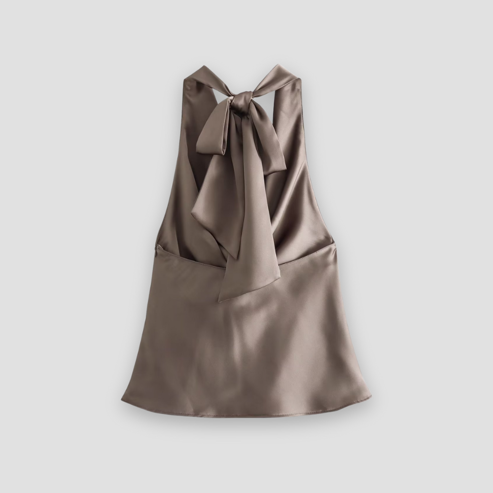 Women’s Halter Neck Draped Satin Top