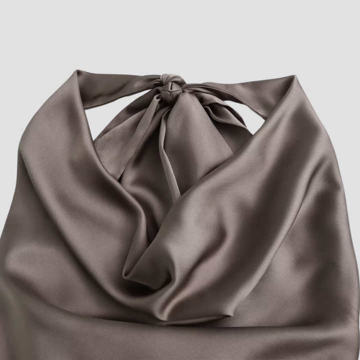 Women’s Halter Neck Draped Satin Top