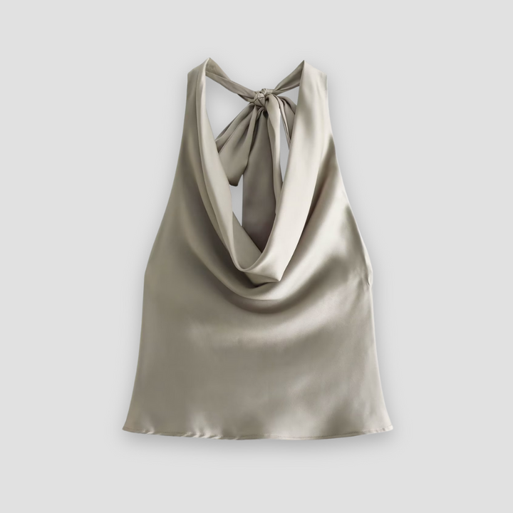 Women’s Halter Neck Draped Satin Top