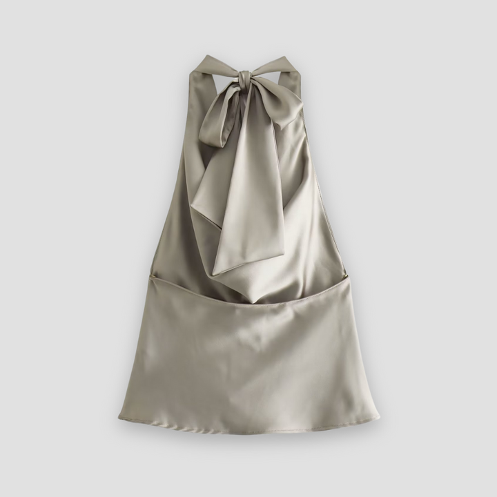 Women’s Halter Neck Draped Satin Top