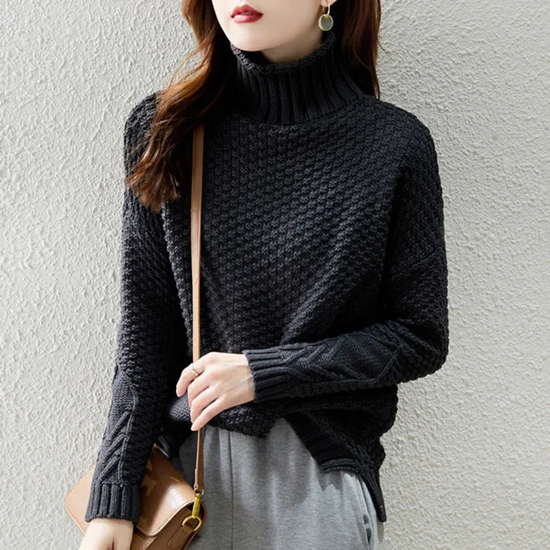 Josephine | Women's High-Neck Chunky Knit Sweater
