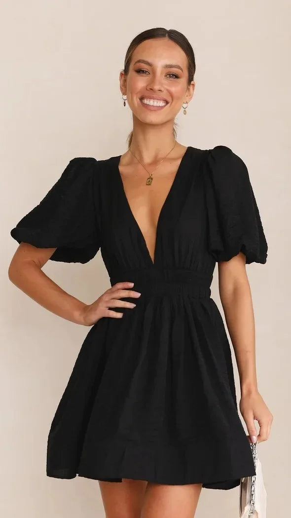 Women’s Summer Puff Sleeve Mini Dress