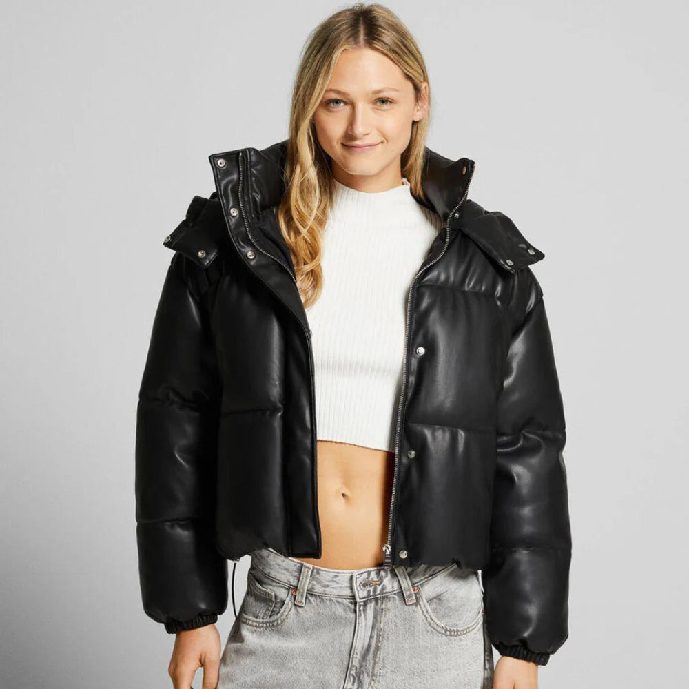 Kennedy | Women's High-Shine Cropped Puffer Jacket