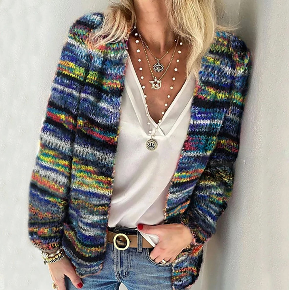 Luisa | Women's Multicolor Striped Knit Cardigan