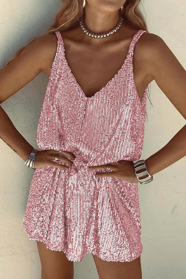 Women’s Sequin V-Neck Sleeveless Mini Dress