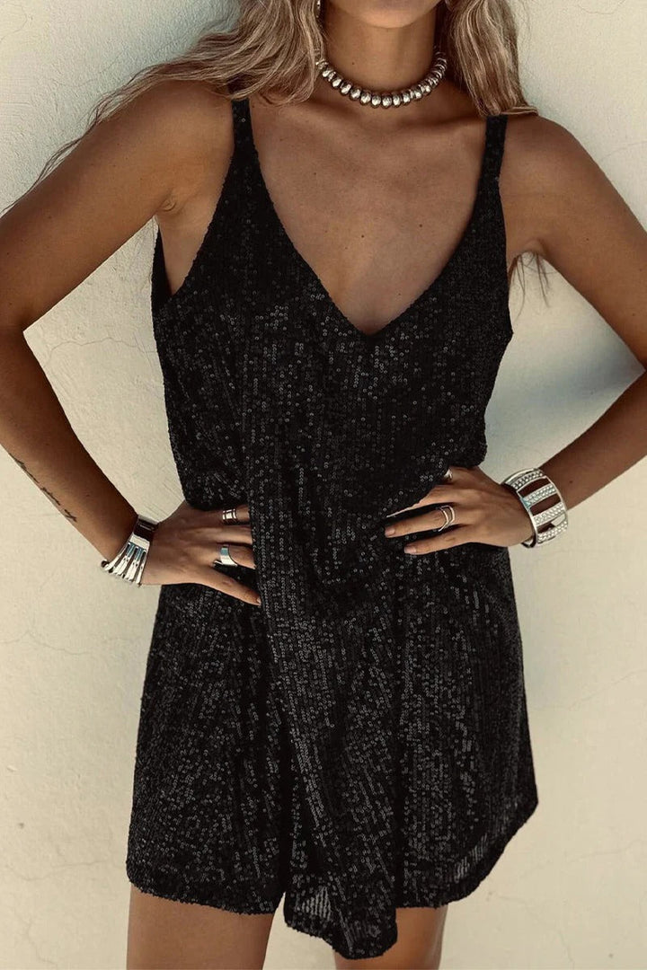 Women’s Sequin V-Neck Sleeveless Mini Dress