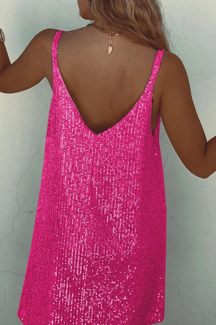 Women’s Sequin V-Neck Sleeveless Mini Dress