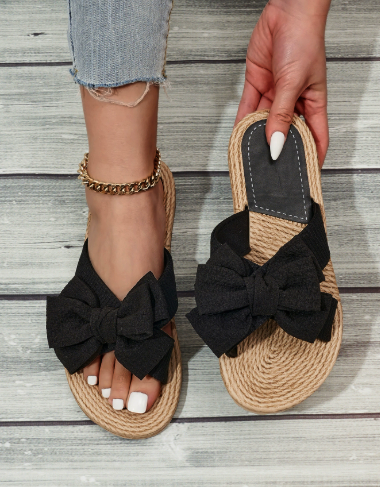 Women’s Casual Bow Detail Slip-On Sandals