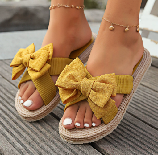 Women’s Casual Bow Detail Slip-On Sandals