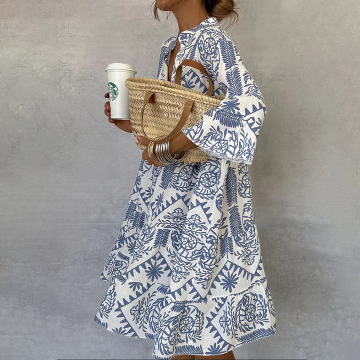 Women’s Long Sleeve Boho Summer Mini Dress