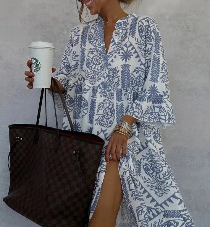 Women’s Long Sleeve Boho Summer Mini Dress