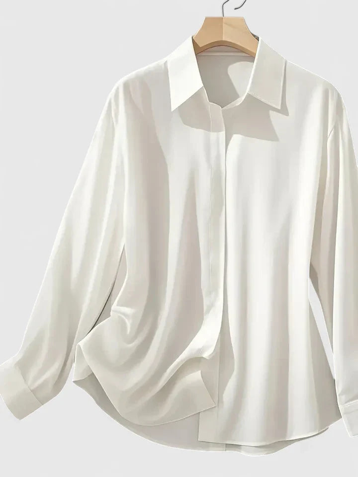 Women’s Elegant Long Sleeve Satin Blouse