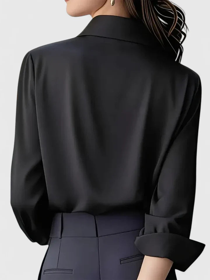 Women’s Elegant Long Sleeve Satin Blouse