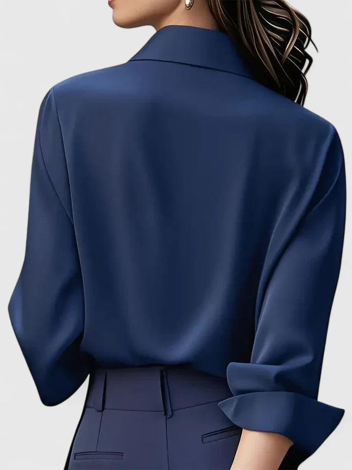 Women’s Elegant Long Sleeve Satin Blouse