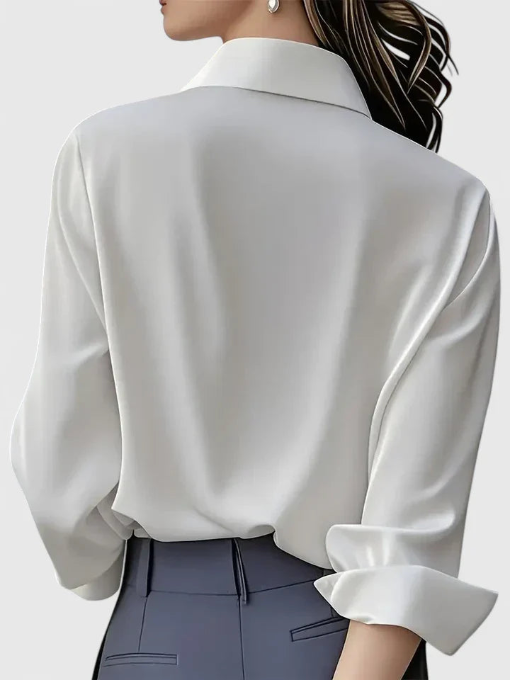 Women’s Elegant Long Sleeve Satin Blouse